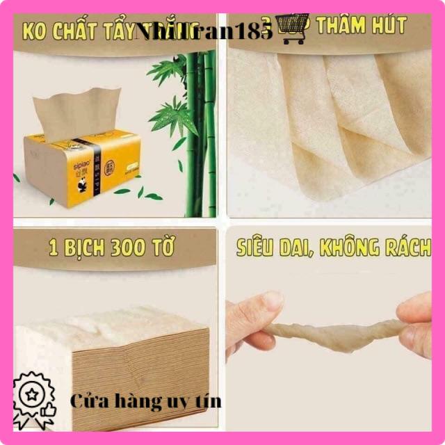 Combo 2 gói giấy ăn siêu dai gấu trúc Sipiao gói 300 tờ