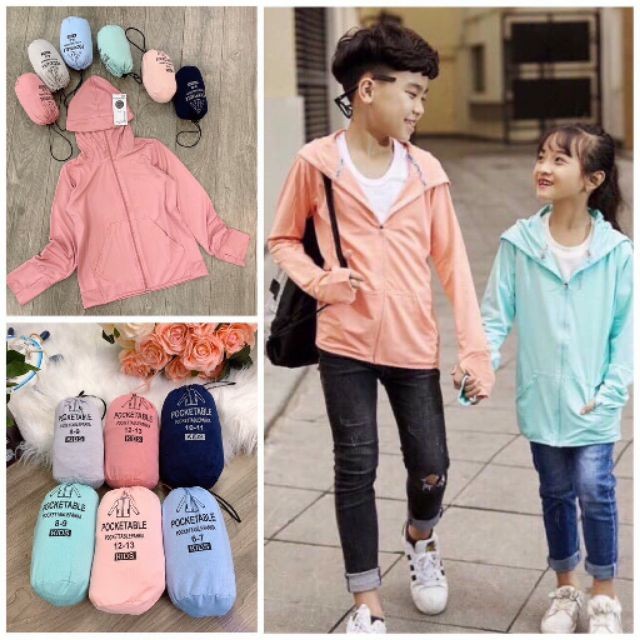 [HOT TREND] LOẠI 1-ÁO KHOÁC LƯỚI THÔNG HƠI MẪU UNISEX POC-KET CHO BÉ TRAI VÀ GÁI 10-18KG