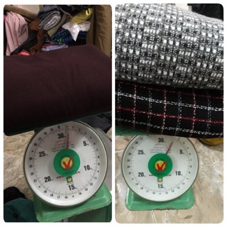 Vải dạ ép lông cừu tông đỏ cẩm + dạ tweed+ 8m lót