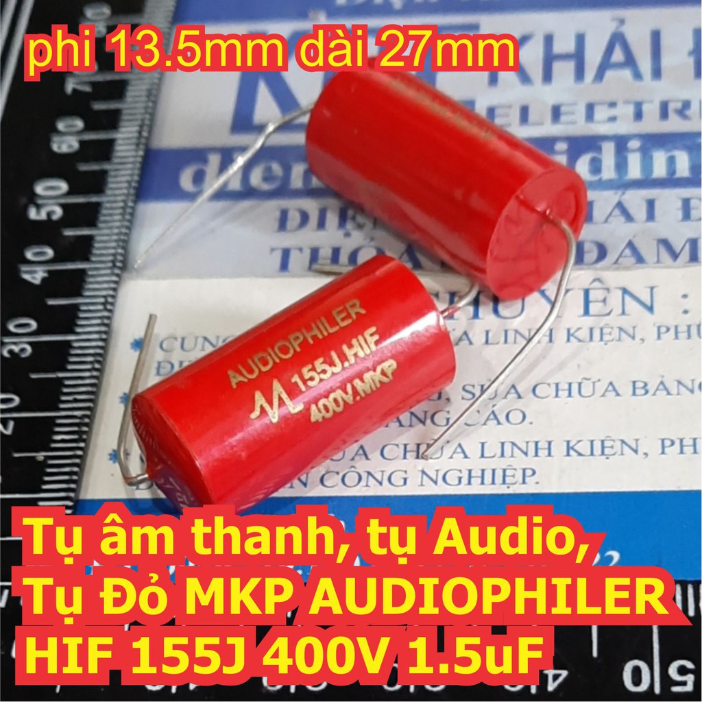 3 con Tụ âm thanh, tụ Audio, Tụ Đỏ MKP AUDIOPHILER HIF 155J 400V 1.5uF kde7646