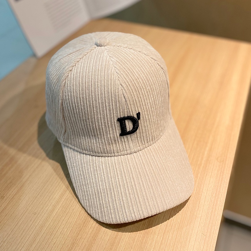 Mũ Lưỡi Trai Vải Nhung Thêu Chữ D Phong Cách Hàn Quốc Thời Trang Mùa Thu