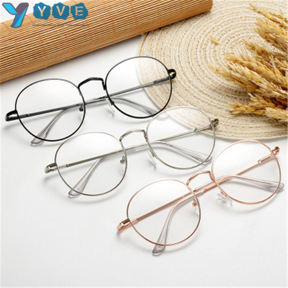 YVETTE Flexible Portable Round Ultra Light Resin Metal -1.00~-4.0 Diopter Myopia Glasses
