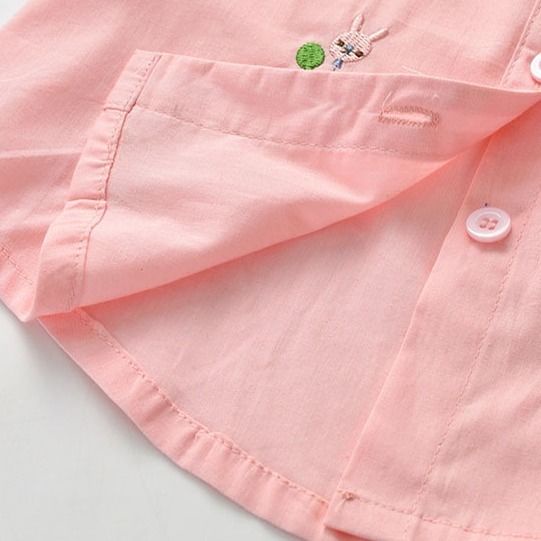 Áo Sơ Mi Dài Tay Thêu Hoa Cho Bé Gái