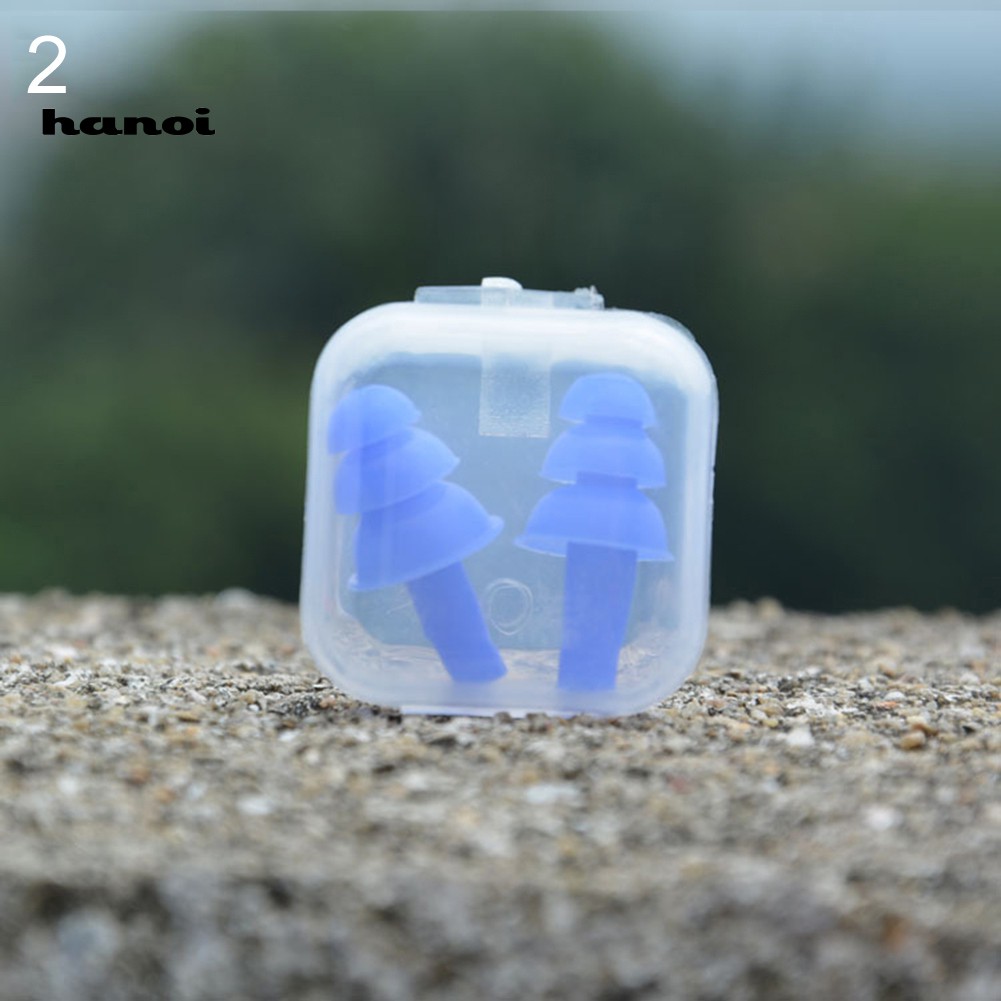 Cặp nút bịt tai bằng silicone chống nước sử dụng khi đi bơi lội tiện lợi