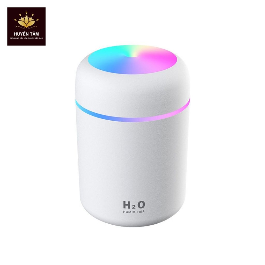 Máy phun sương mini Máy xông tinh dầu tạo ẩm không khí H20 Humidifier 300ml Có đèn LED