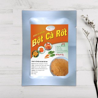 Bột cà rốt gói 20g sấy lạnh nguyên chất 100% từ củ cà rốt, nguyên liệu dùng nấu cháo, làm bánh, tạo màu thực phẩm