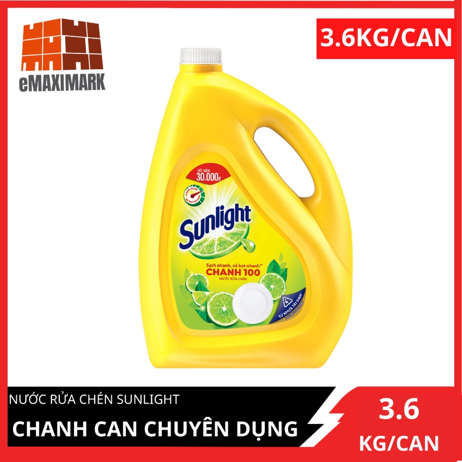 Nước rửa chén Sunlight Chanh Can 3.8KG