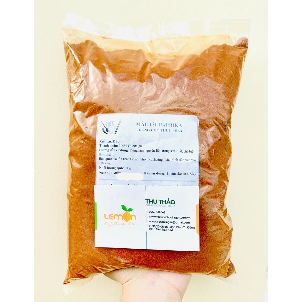 [100g-500g] Màu ớt Paprika - Bột ớt cựa gà Đức nguyên chất không cay tạo màu cho khô bò, kim chi, bò hầm