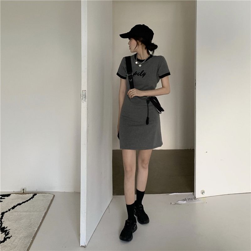 Đầm Thun Ngắn Tay Ôm Dáng Thời Trang Dành Cho Nữ