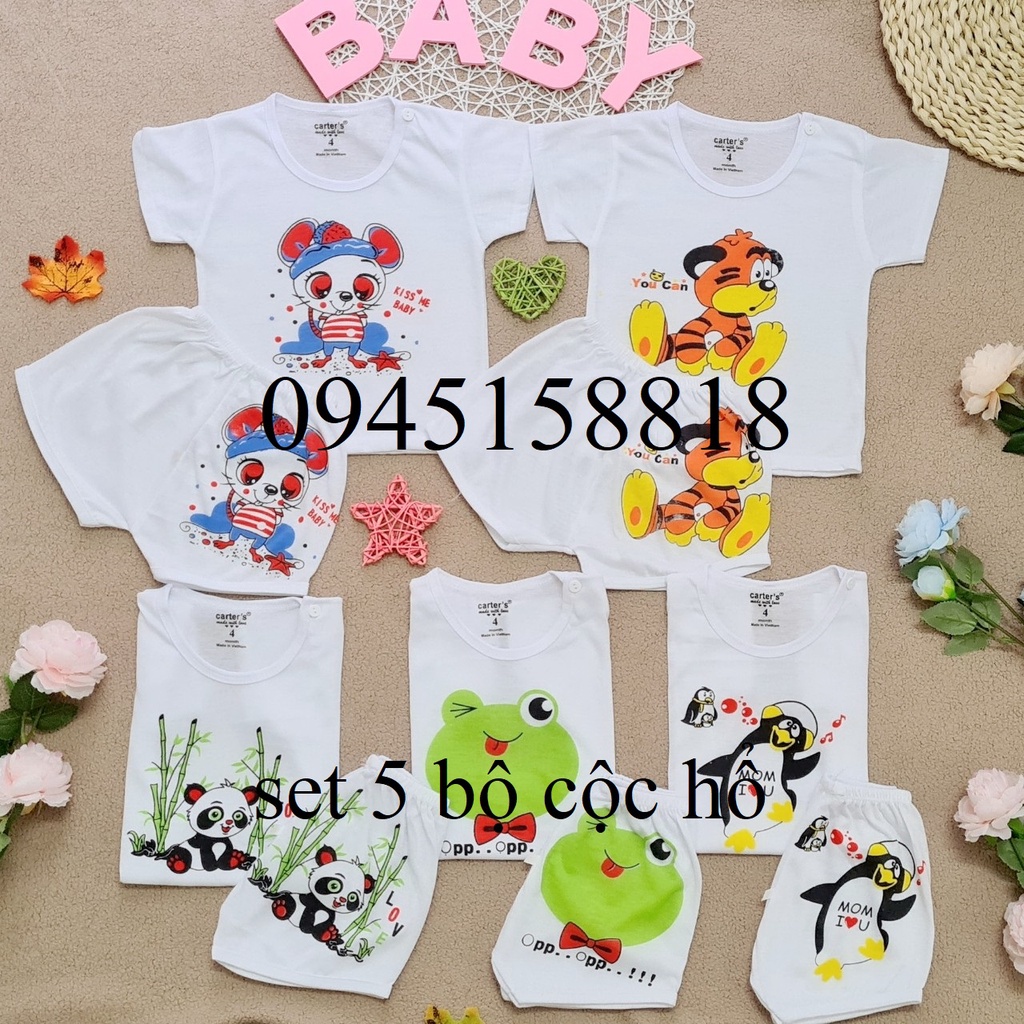 Quần áo cho bé - Set 5 bộ cộc bóng đá cho bé từ 3-15kg