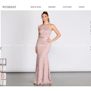 Đầm Dạ WINDSOR Hồng Nude Họa Tiết Kim Tuyến - 2698