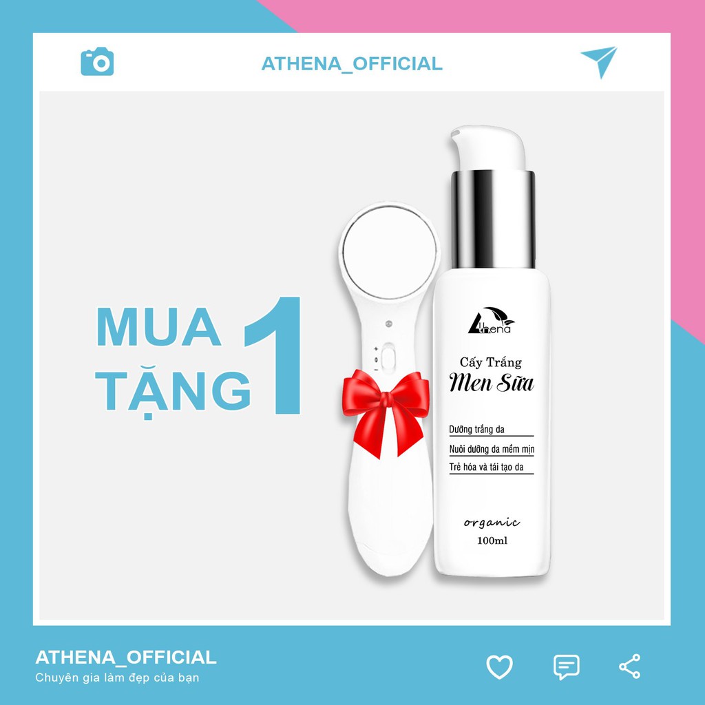 [SP CHÍNH HÃNG] Cấy Trắng Men Sữa Athena Bật 2-3 Tone Ngay Lần Đầu Sử Dụng Và Giúp Mền Mịn Và Trẻ Hóa Da (100ml)