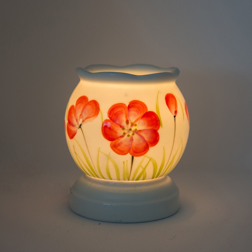 Đèn xông tinh dầu gốm sứ thấu quang thương hiệu HEIWA kích thước 11x13cm đuổi muỗi thơm phòng