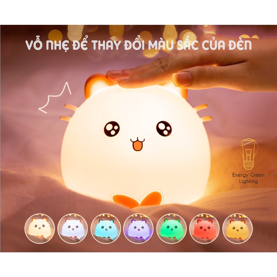Đèn Ngủ Energy Green Lighting Hình Chú Chuột Dễ Thương WH-A20 - Thay Đổi Màu Sắc - Silicon Mềm Mại