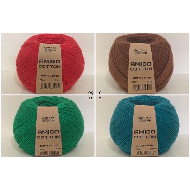 Sợi Amigo Cotton Craftyarn VN (cuộn 100gr)