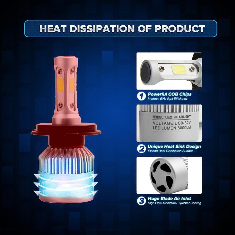 2 đèn pha chống sương mù COB LED 12V siêu sáng cho xe hơi