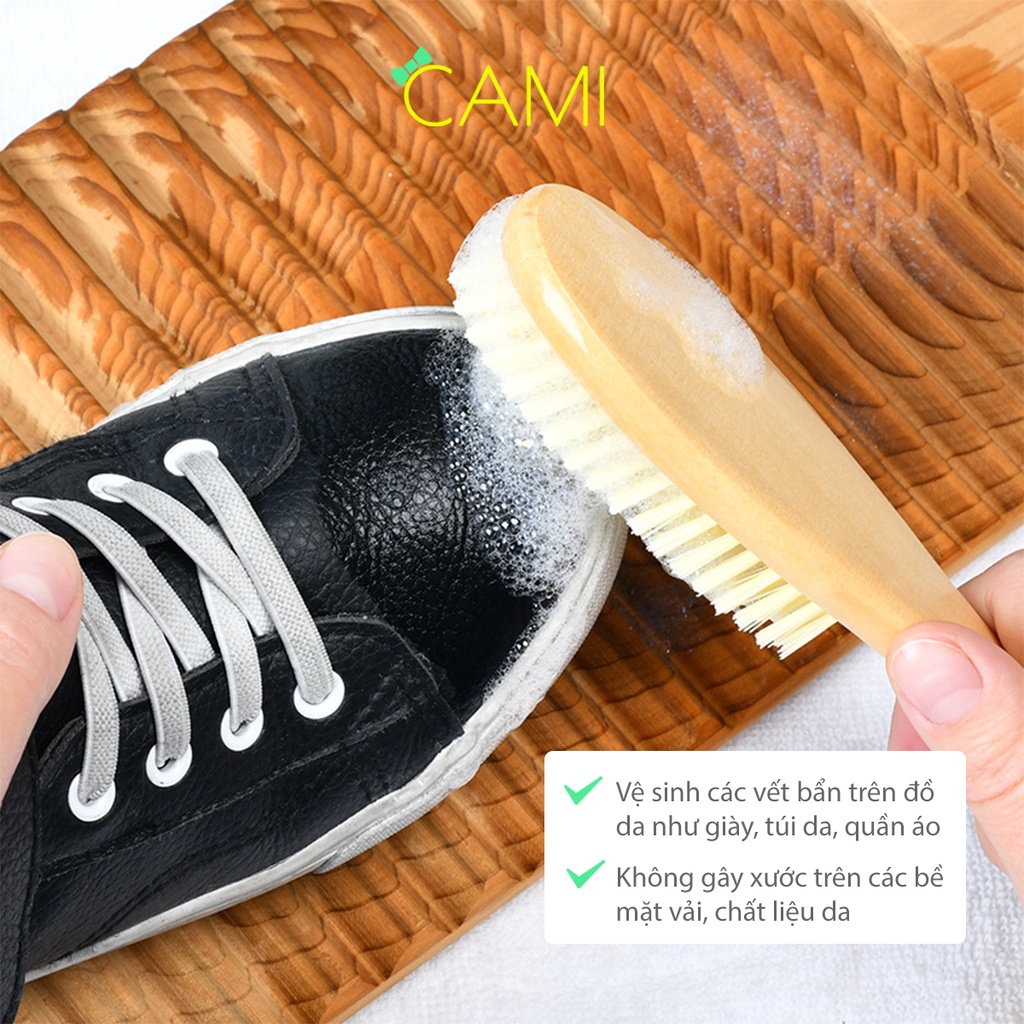 Bàn chải cán gỗ chết liệu lông mềm dùng giặt quần áp, hỗ trợ đánh giày - Cami - CMPK252