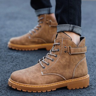 【Giày cao cổ】▲Autumn Men's Korean Edition Set Warm In Help Martin Boots