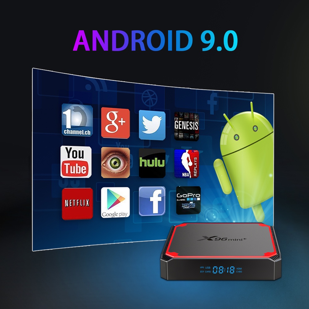 Android TV Box X96 mini+ (Mini Plus) - Amlogic S905W4, Android 9, Wifi 2.4Ghz & 5Ghz, 2GB-16GB