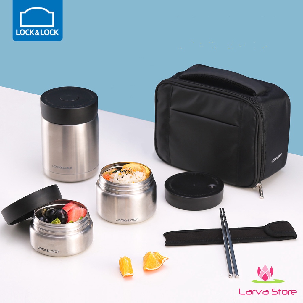 Bộ Hộp Cơm giữ nhiệt Inox 304 Lock&amp;Lock LHC8031 1160ml - Larva Store