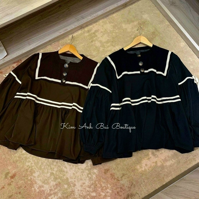 ÁO BABYDOLL SỌC VIỀN