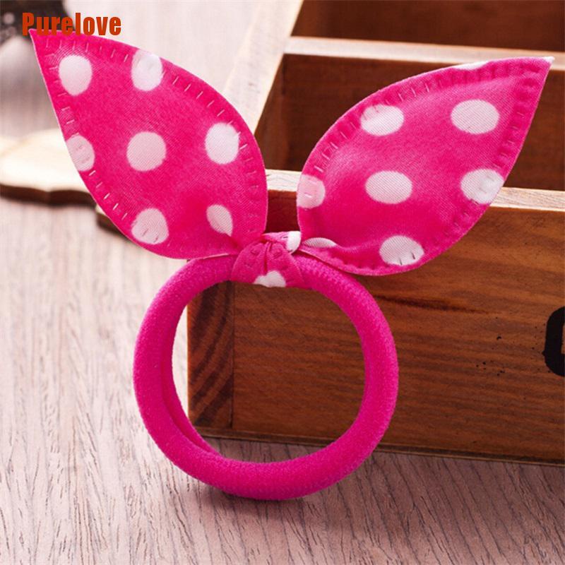 Bộ 10 Dây Cột Tóc Tai Thỏ Co Giãn Dễ Thương