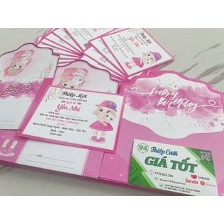 💛[RẺ NHÂT SHOPEE]Thiệp Thôi Nôi BÉ GÁI HỒNG