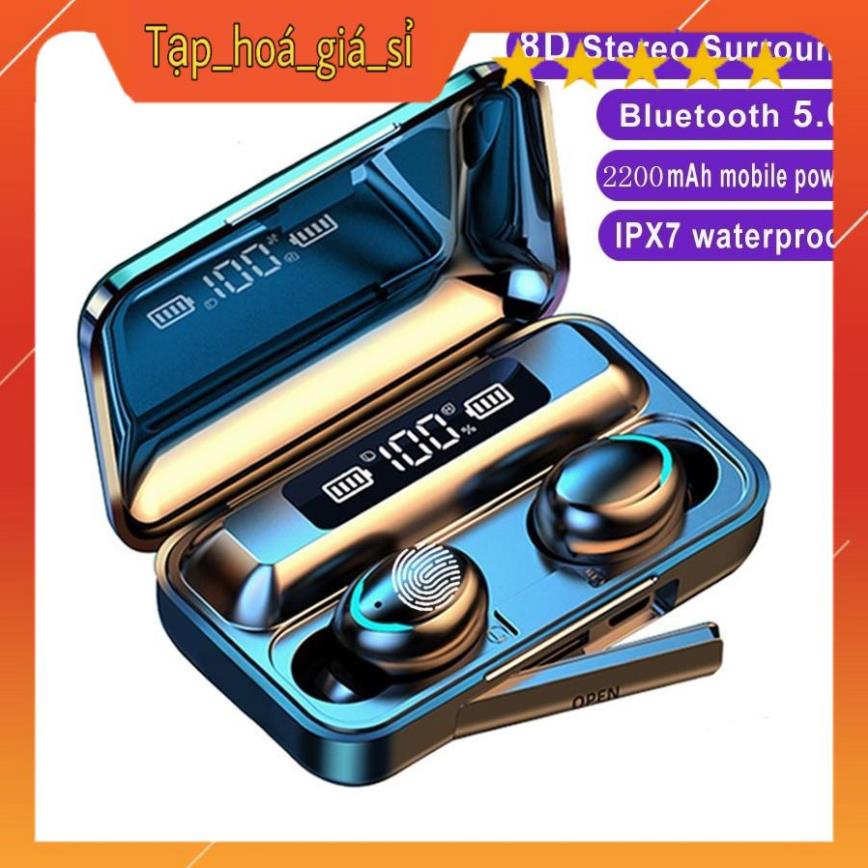 🔥Trợ Ship🔥 Tai nghe Bluetooth 5.0 Amoi F9 Pro Max Cao Cấp Cảm Biến Vân Tay Kiêm Sạc Dự Phòng, Pin Cực Trâu