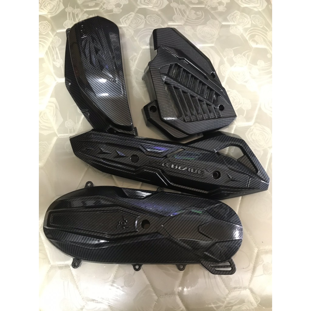 BỘ 4 MÓN (PÔ E, QUẠT, ỐP PÔ, LỐC MÁY CACBON) XE AIR BLADE 125 (2013-2020) CAO CẤP