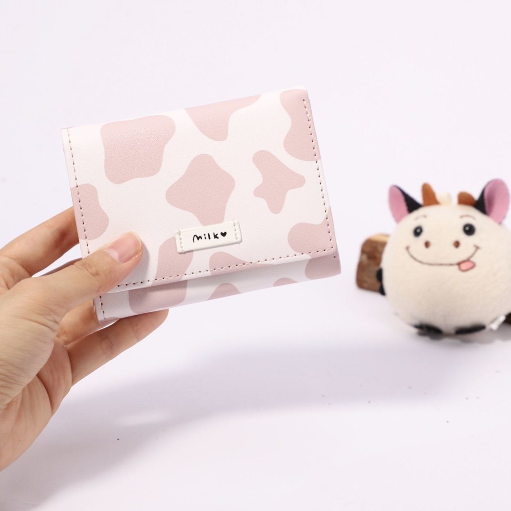 Ví vuông cầm tay thời trang hình bò sửa LK478 Shlla