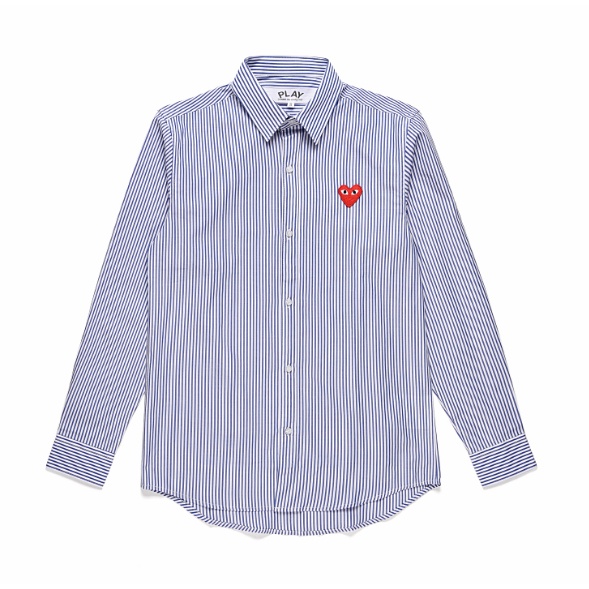 Phong cách mới Phong cách Nhật Bản Dạo phố chơi comme des garcons CDG Áo sơ mi dài tay sọc