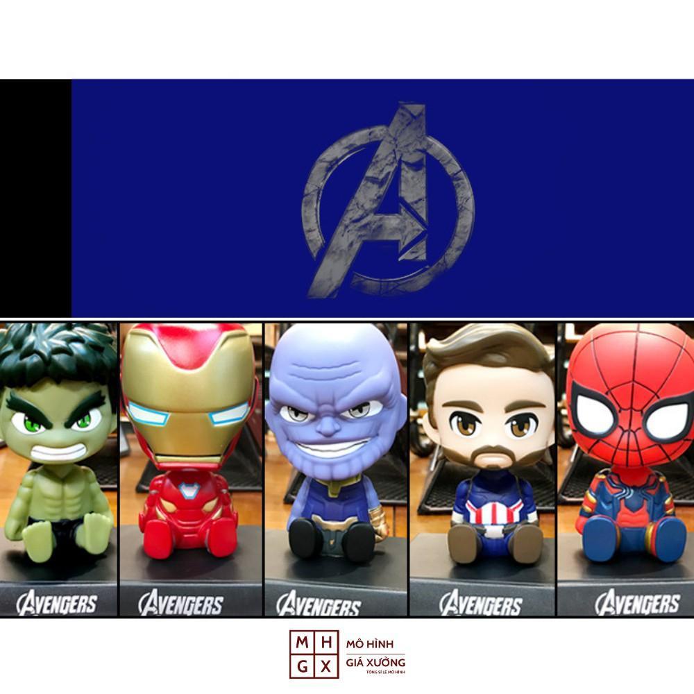 Mô hình Siêu anh hùng lắc đầu chibi cute dễ thương, Avengers Marver DC Iron Man, Captain America, Người Nhện, Hulk