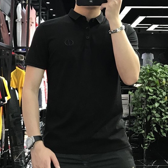 Áo thun POLO đen thêu ngực-cổ bẻ cao cấp full size vải cá sấu form chuẩn - KO Fashion