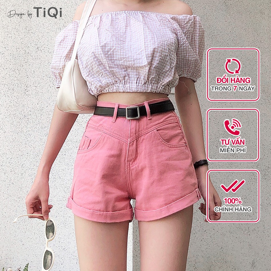 Short kaki nữ màu đen, quần bò kaki nữ cao cấp TiQi S1-461