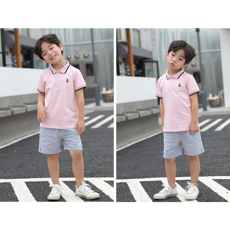 Bộ quần áo cho bé trai cộc tay cho bé áo thun cotton polo quần short công tử [MH15]