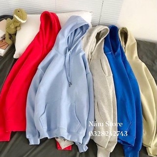 Áo hoodie trơn tay dài nỉ basic unisex