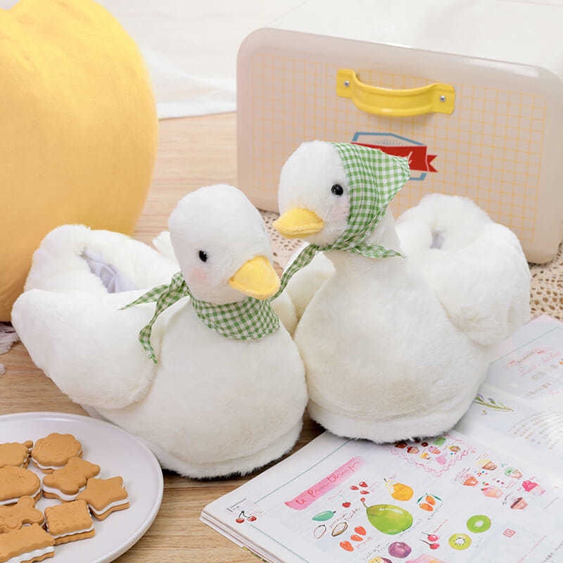 Dép Bông Đi Trong Nhà Hình Vịt Con Dễ Thương Giữ Ấm Cho Nam Và Nữ