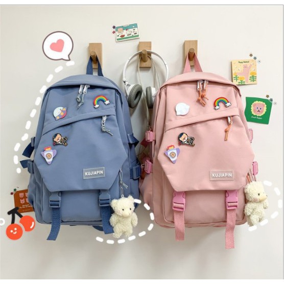 Balo ulzzang đi học chống thấm (kèm sticker) TULEQI27