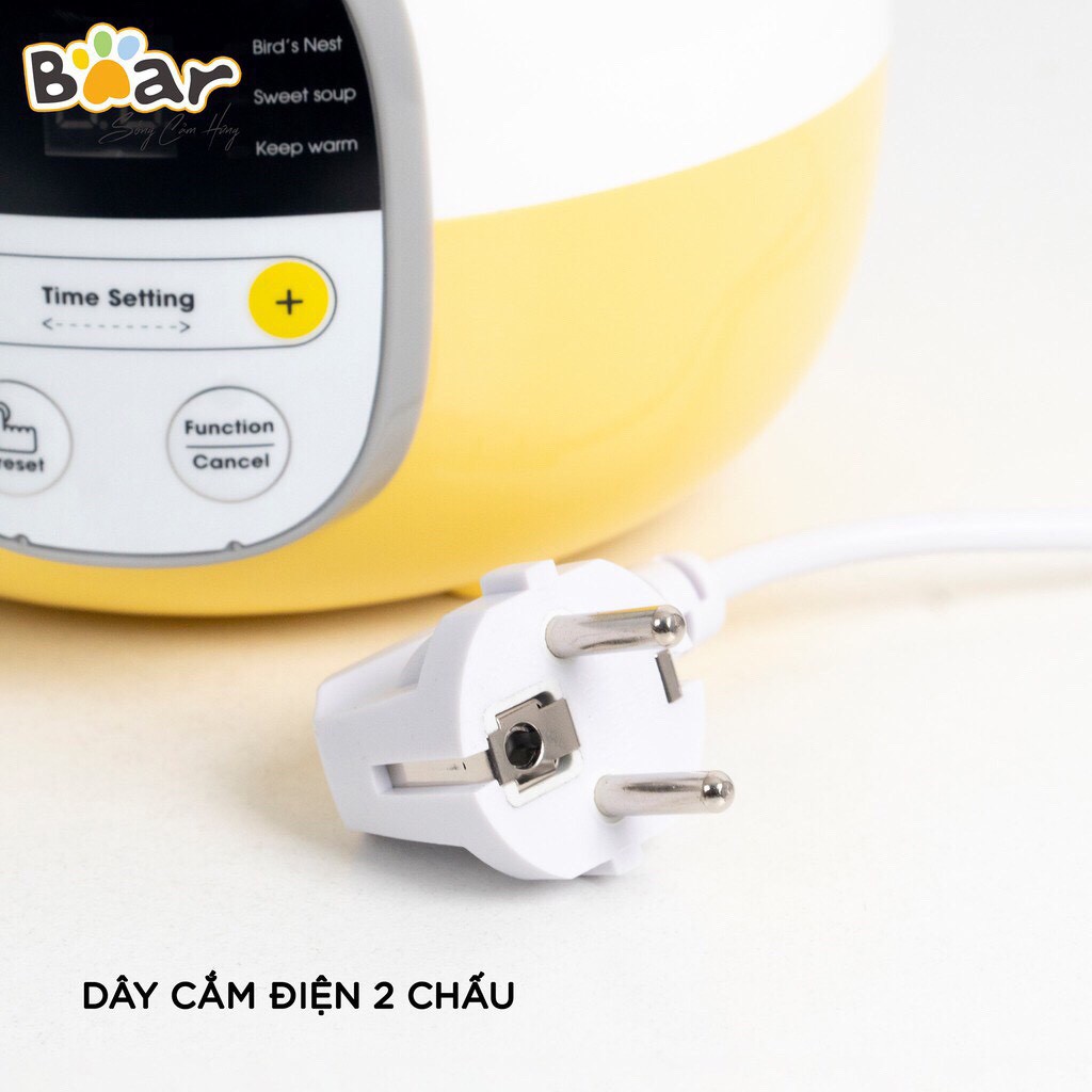 Nồi nấu cháo chậm BEAR, nồi nấu cháo ninh hầm cách thủy BEAR 0,8 lít - BH 12 tháng