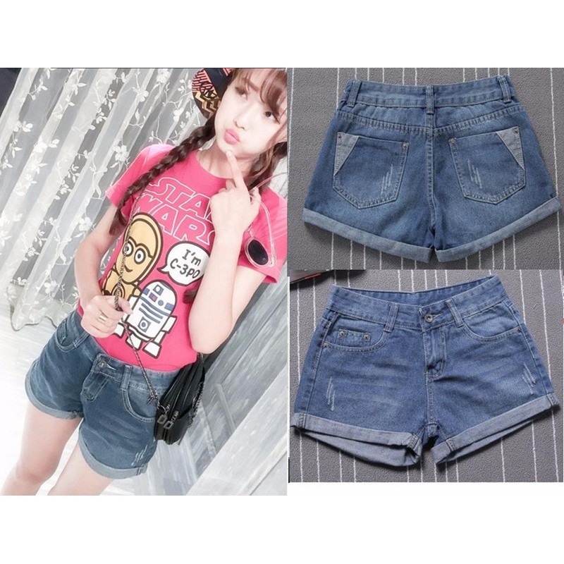 [CÓ TẶNG QUÀ]  Quần short jean túi tháp SJ02 vải dày không co dãn, cá tính, trẻ trung, hàng Quảng Châu
