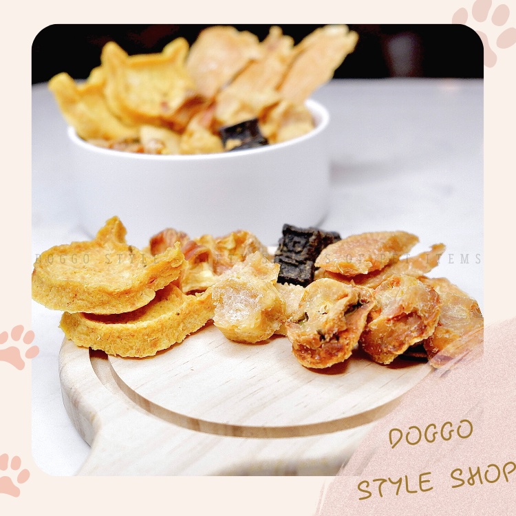 Combo Treat Bánh Thưởng Tổng Hợp Cho Chó Gà Sấy Khô DOGGOSTYLE Homemade Không Chất Bảo Quản 100G
