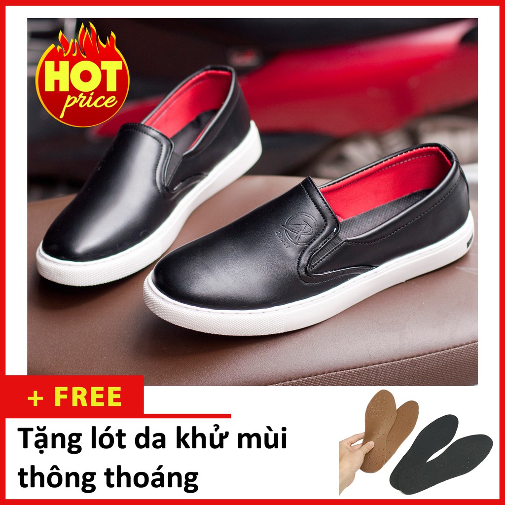 Giày Slip On Nam Aroti Đế Khâu Chắc Chắn Phong Cách Đơn Giản Màu Đen - M498-DEN (L) - [Chuẩn Hình]