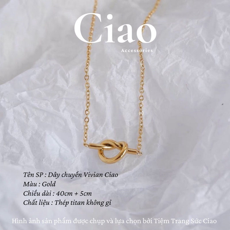 [TRENDY] Dây chuyền/ Vòng cổ titan không gỉ thiết kế hình xoắn đơn giản nhẹ nhàng Vivian Ciao