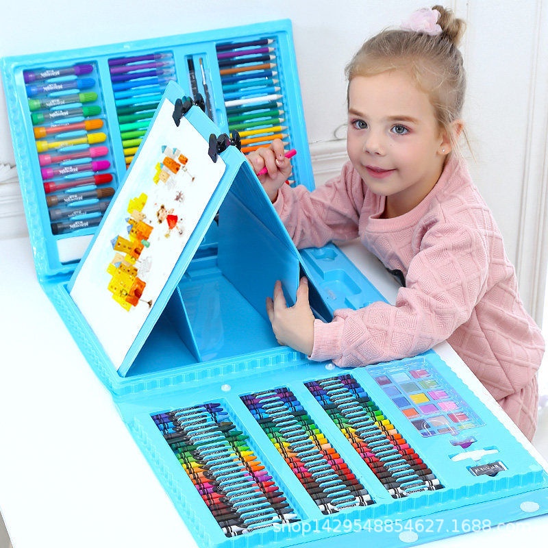 Bộ Bút Màu Size Lớn 208 Món Kèm Bảng Vẽ Cho Bé Thỏa Sức Sáng Tạo