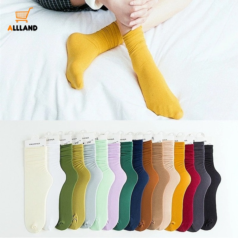 Vớ Nhung Dài Mỏng Màu Trơn Dễ Thương Dành Cho Nữ