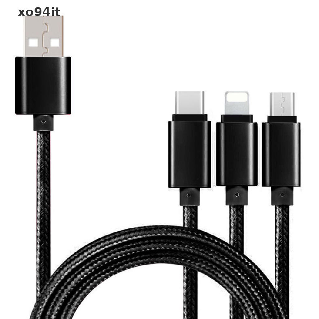 Dây cáp sạc đồng bộ hóa dữ liệu USB loại C 3 trong 1 cho iPhone Android