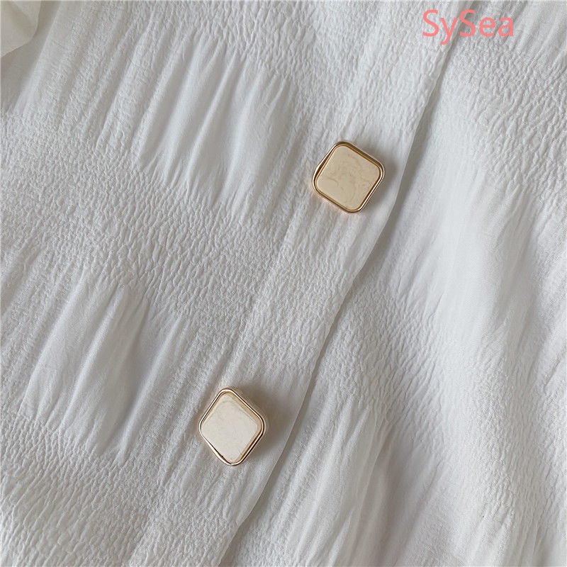 Áo Voan Cổ Vuông Thời Trang Mùa Hè Pháp Ngọt Ngào Cho Nữ