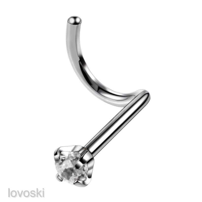 Set 9 Khuyên Mũi Cong Đính Đá Zircon Nhiều Màu Sắc Thời Trang 20g