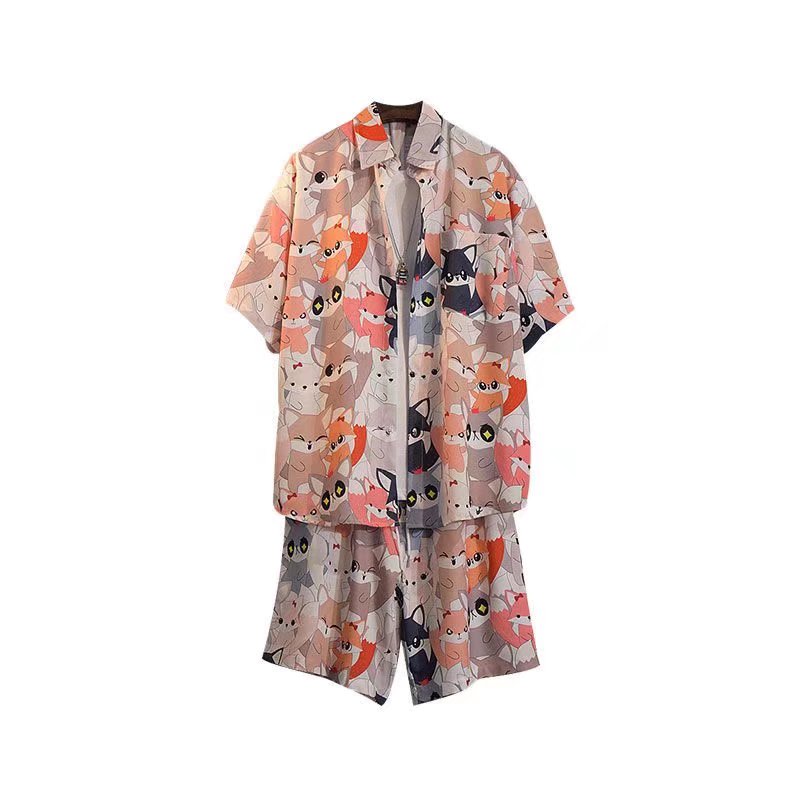 Áo Sơ Mi Dáng Rộng Tay Ngắn In Họa Tiết Phong Cách Thời Trang Hawaii Cho Nam Giới size M-3XL