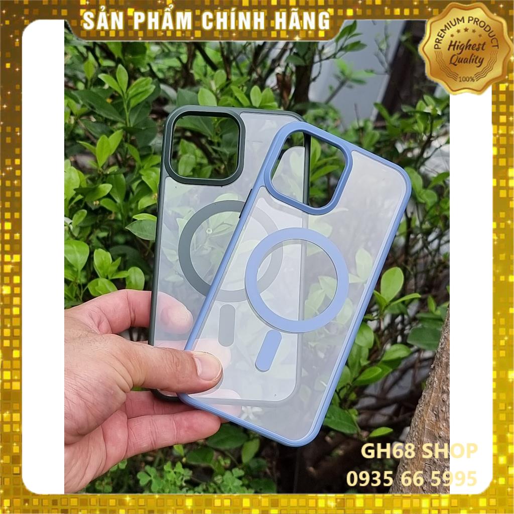 Ốp lưng Lưng Mica, Viền Silicon màu Magsafe cho iPhone 13 - chính hãng X&amp;M